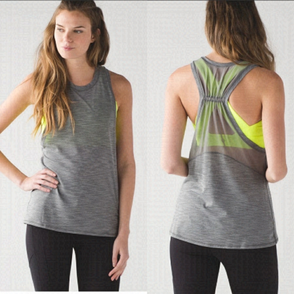 LULULEMON Work The Circuit Tank Heathered Muscle Tank Slate *Bra not included